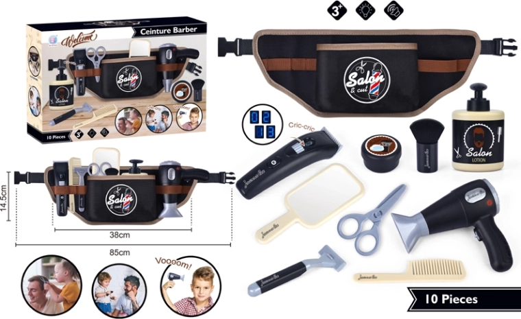 Set da barbiere/parrucchiere da 10 pezzi