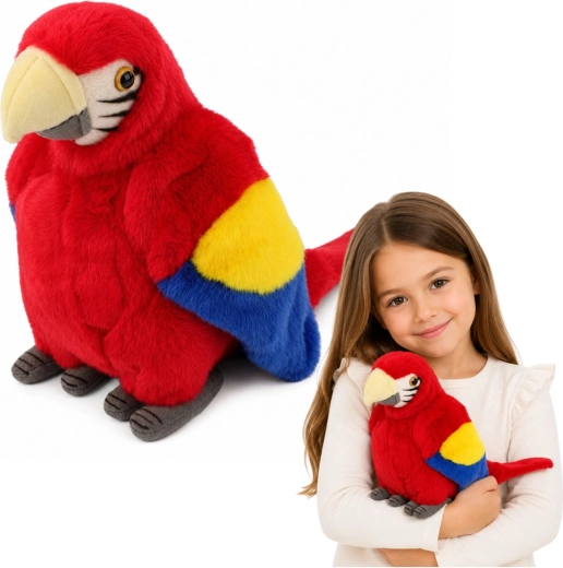 Pappagallo ara rosso di peluche 24 cm