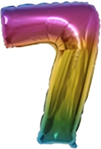 Palloncino in foil numero 7 arcobaleno 30 cm TORO