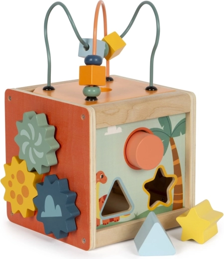 Cubo Motorico di Legno Dino