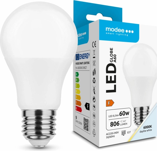 Lampadina LED E27 8,5 W bianco freddo MODEE SMART LIGHTING Globe A60