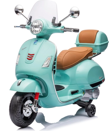 Moto elettrica per bambini stile Vespa GTS – verde menta