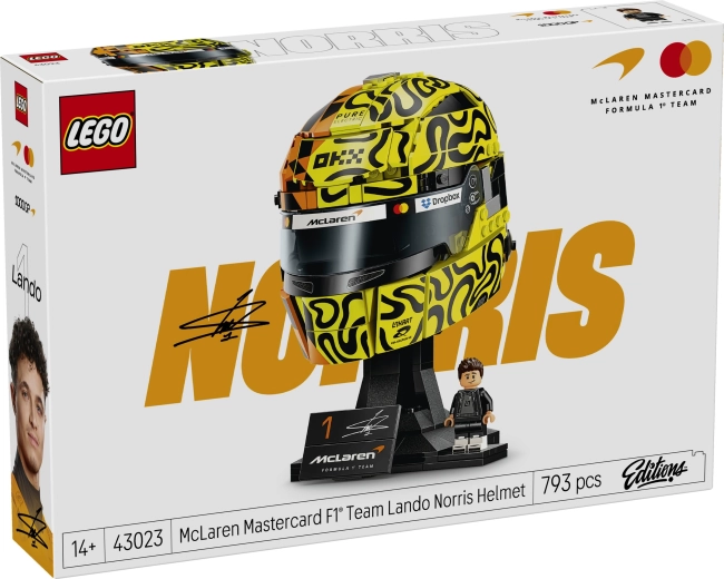 Casco LEGO di Lando Norris del team McLaren Mastercard F1