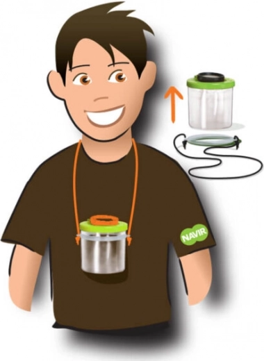 Bicchiere con lente d'ingrandimento per osservazione insetti