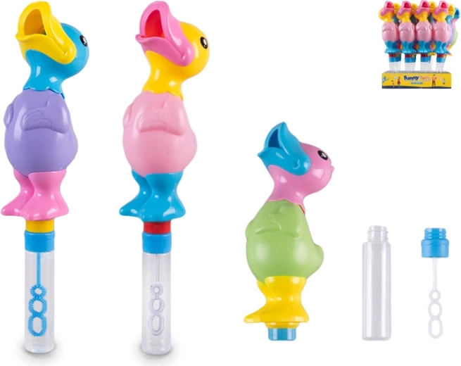 Bolle di sapone con anatroccolo fischiante 30 cm