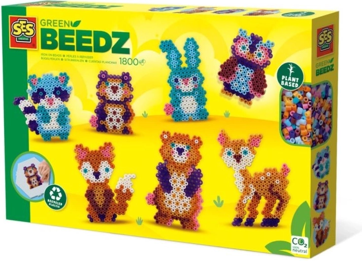 SES Creative Green Beedz perline da stirare animali del bosco