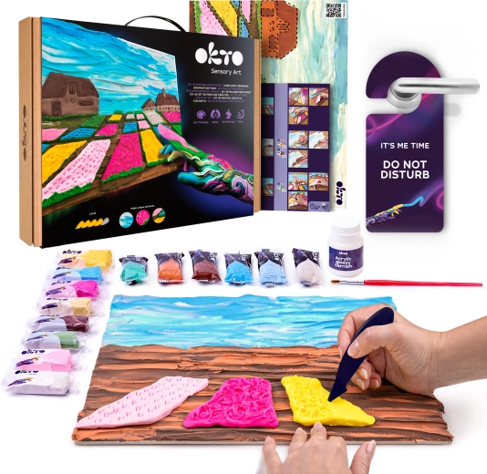 Kit creativo Okto Sensory Art Aiuole fiorite in Olanda 30 × 40 cm