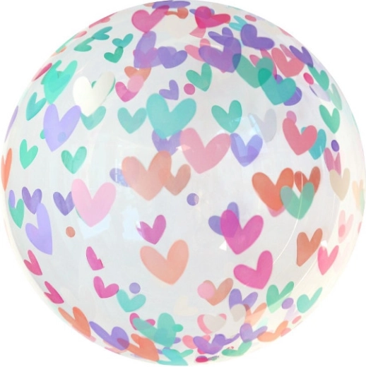 Palloncino cristallo Aqua con cuoricini