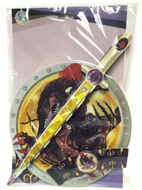 Spada e scudo in schiuma D‑Rex per bambini