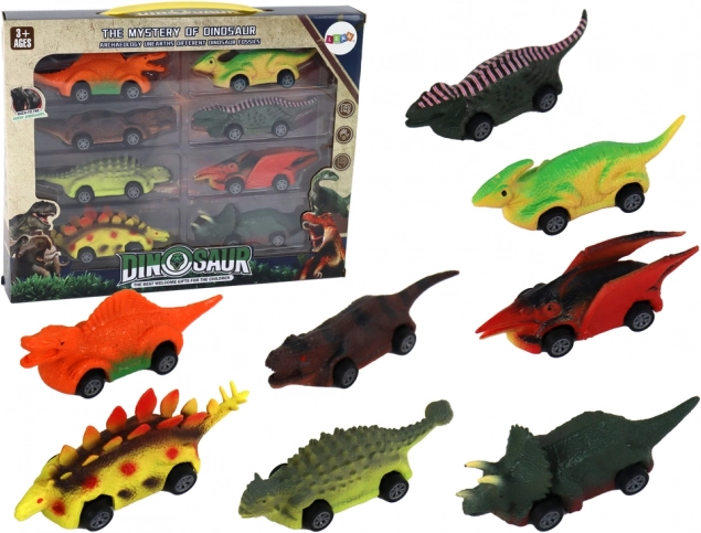 Auto colorati a forma di dinosauro - Set di 8 pezzi