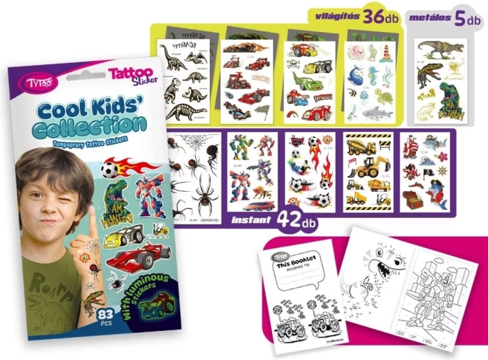 Set di tatuaggi temporanei Cool Kids’ Collection - 1 pezzo