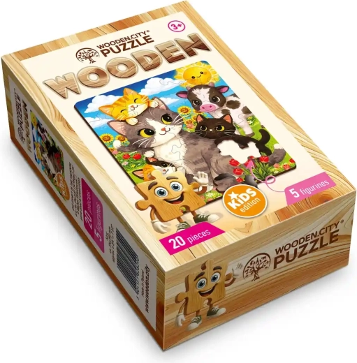 WOODEN CITY puzzle in legno prato dei gatti 20 pezzi