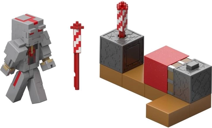 Minecraft action figure con lanciatore di fuochi d’artificio 8 cm