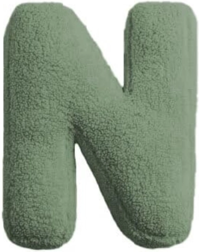 Mealini lettera in peluche N verde - 1 pezzo