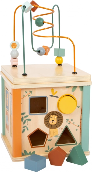 Cubo motorio Safari in legno per bambini