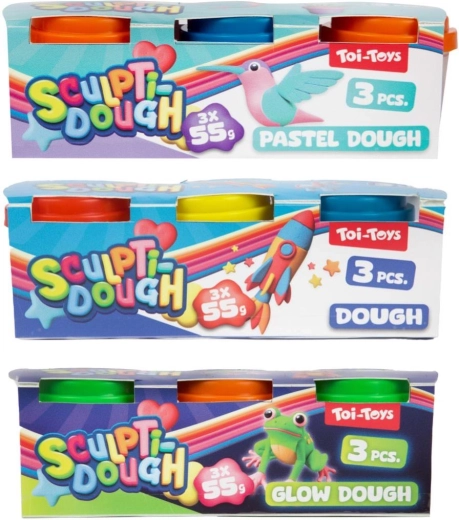 Pasta modellabile 3×55 g in vasetti, 3 tipologie, da 12 mesi