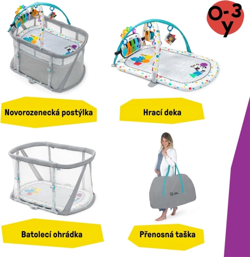 Baby Einstein culla e box con pianoforte 3-in-1 Kick & Snooze