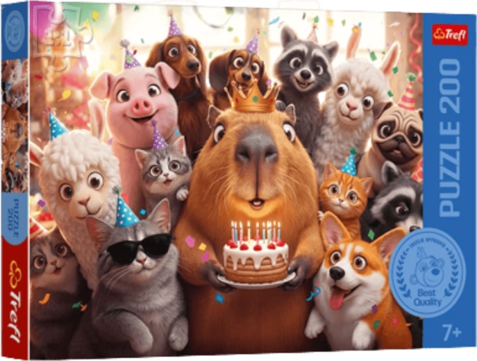 Puzzle Trefl capibara e torta di compleanno (200 pezzi)
