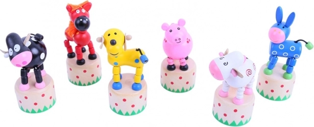Animaletti a pressione in legno Bigjigs Toys