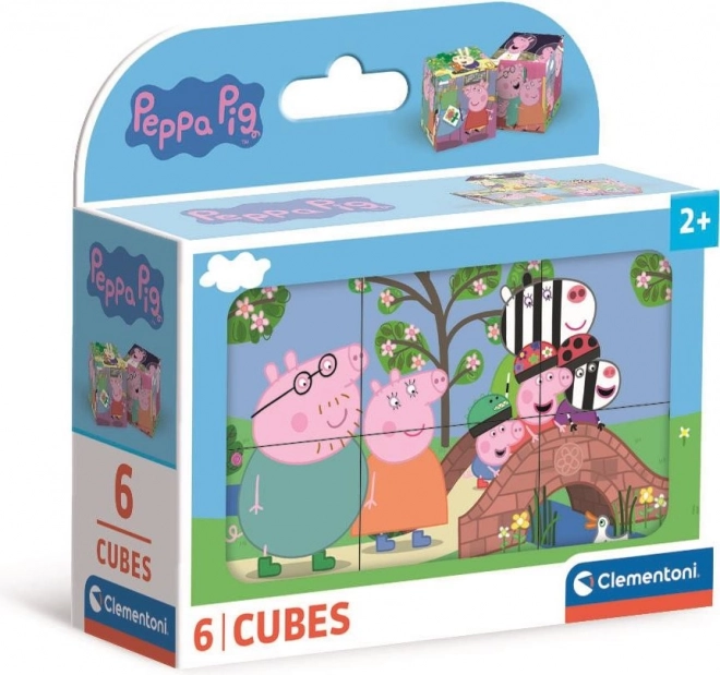 CLEMENTONI Cubi illustrati Peppa Pig, 6 cubi