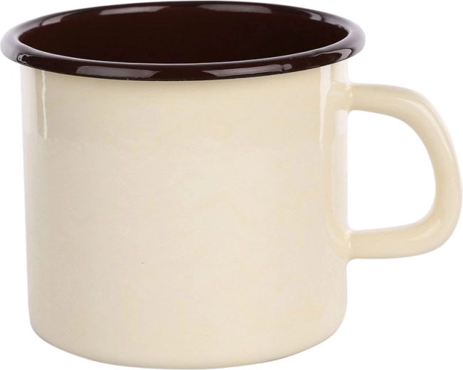 Silesia tazza smaltata 1,25 l color crema con interno scuro