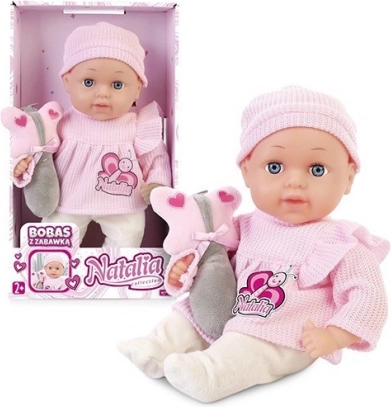 Bambola NATALIA bebè 33 cm con giocattolo