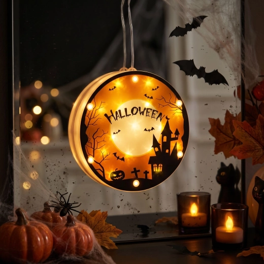 Lampada LED decorativa 3D di Halloween a batteria