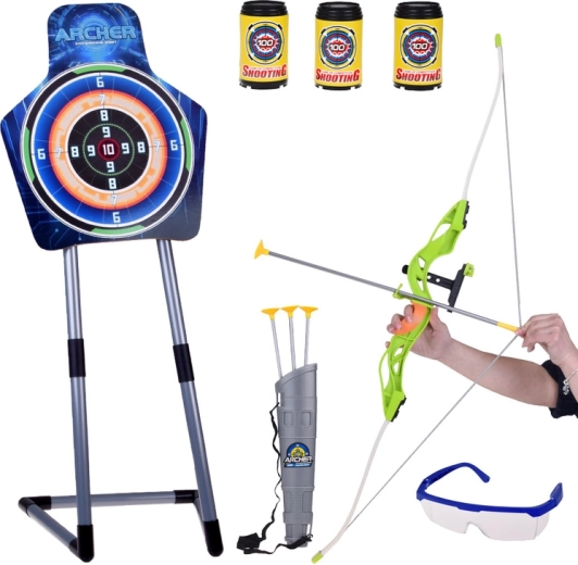 Grande set di tiro con l’arco per bambini con bersaglio, frecce e supporto