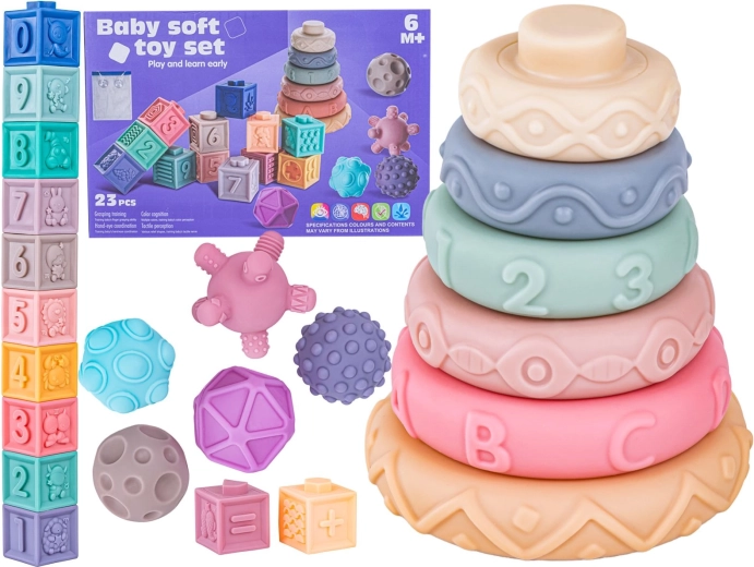 Cubi sensoriali in silicone per neonati – 23 pz