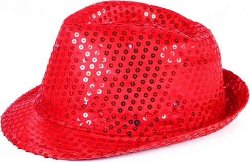 Cappello disco con luce LED – rosso per adulti