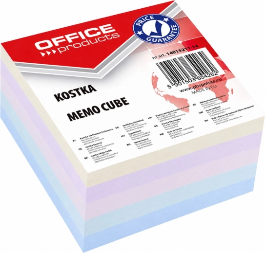Cubo di carta incollato Office Products 85 × 85 × 40 mm, mix di colori - 1 pezzo