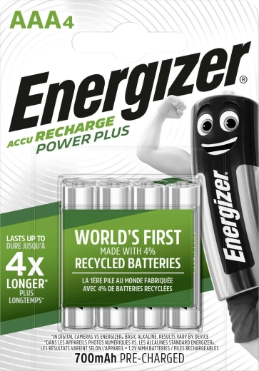 Energizer Power Plus AAA batterie ricaricabili 700 mAh, 4 pz