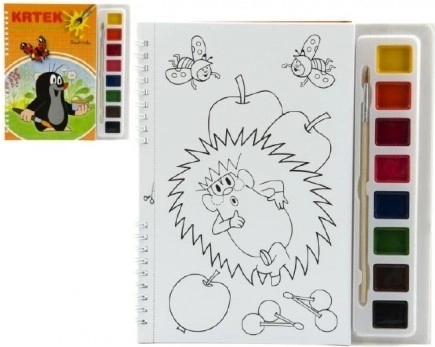 Libri da colorare Talpa con acquerelli e pennello