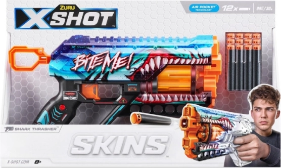 x-shot skins griefer thrasher – pistola a dardi in gommapiuma, 12 dardi