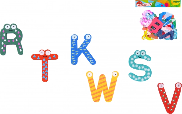 Alfabeto magnetico in legno