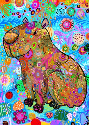 Enjoy puzzle capibara a motivi 1000 pezzi