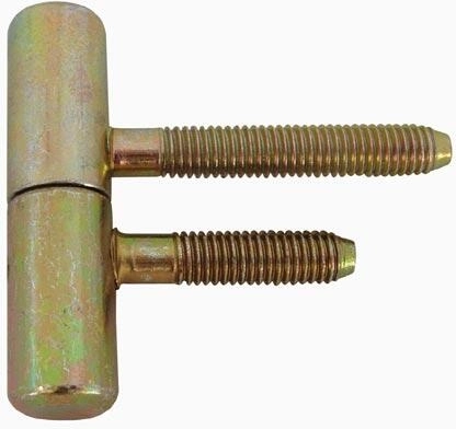 Cerniera per porta con vite M8, lunghezza 50 mm, zinco giallo