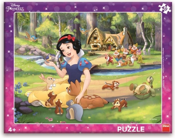 Puzzle Biancaneve e gli animaletti 40 pezzi su tavola