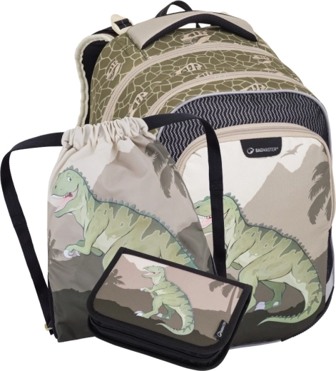 Bagmaster LUMI 24 C piccolo set scolastico per bambini di prima elementare con dinosauro