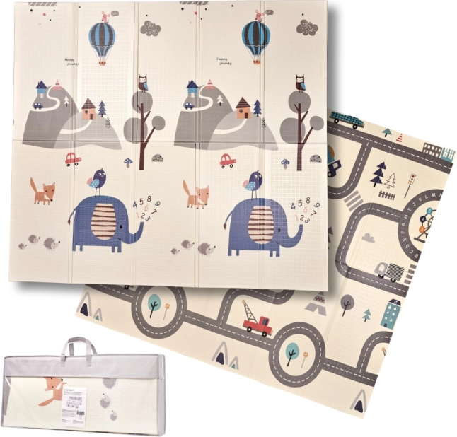 Tappetino educativo pieghevole in schiuma strada/foresta