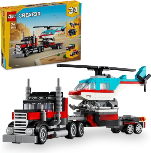 Creator 3in1 – camion con pianale e elicottero