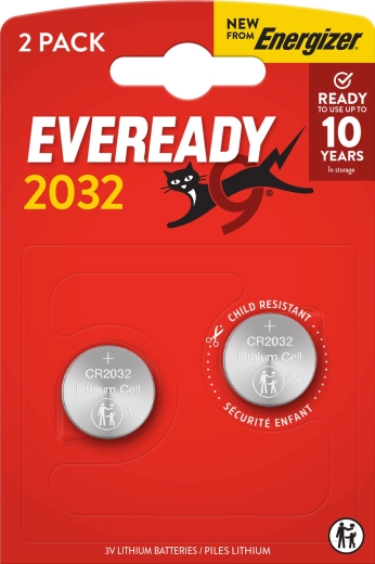 Energizer Eveready batteria al litio CR2032, 3 V, confezione da 2 pezzi