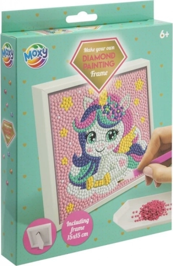 pittura diamantata su telaio unicorno 15 × 15 cm