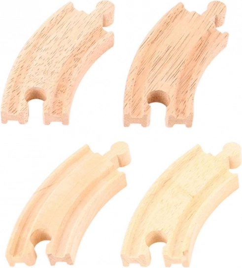 BIGJIGS RAIL curve brevi per ferrovia in legno, 4 pz