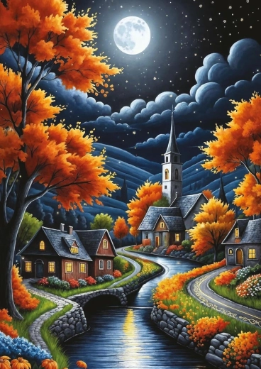 Puzzle ART PUZZLE Notte d’autunno magica 1000 pezzi