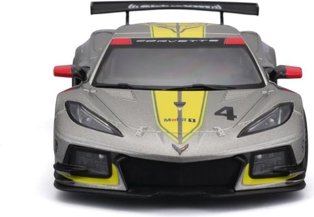 modello auto in metallo 1:24 BBurago Corvette C8.R 2020 da corsa giallo