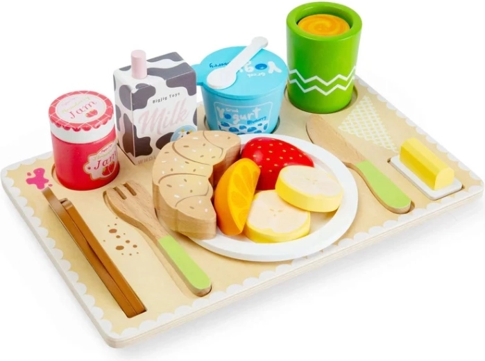 Vassoio da colazione in legno Bigjigs Toys