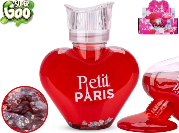 Super Goo slime Petit Paris con glitter in boccetta a forma di cuore 300 g (12 pz)