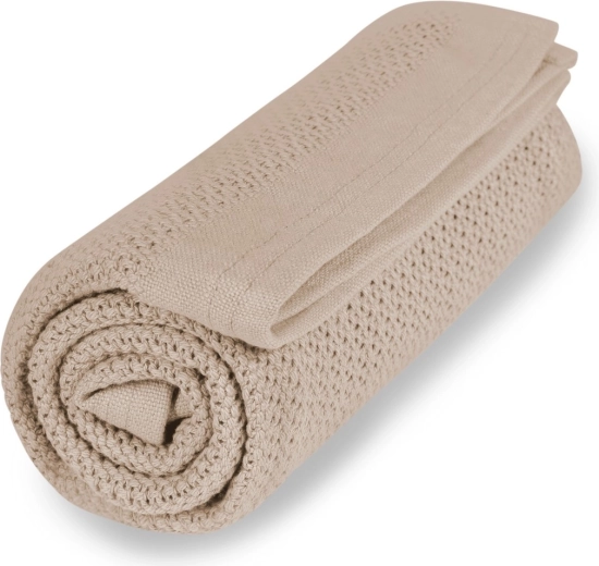 VINTER & BLOOM coperta Soft grid organic golden sand