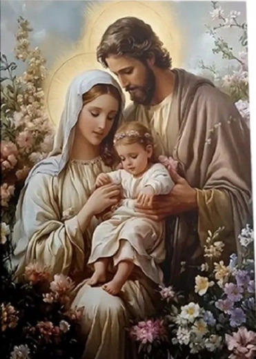 Pittura diamantata Sacra Famiglia 30 × 40 cm